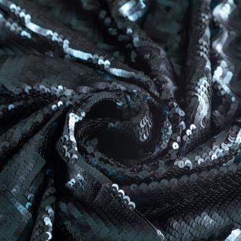 Ткань с пайетками 055-04175 иссиня-черный