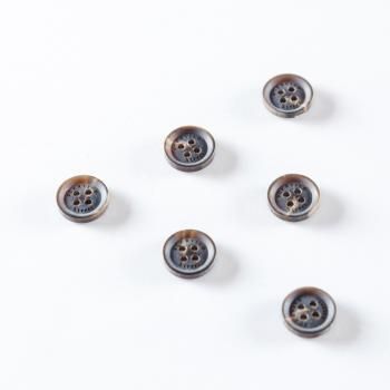 Пуговица с проколами 12 мм пластик 496873  темно-серый