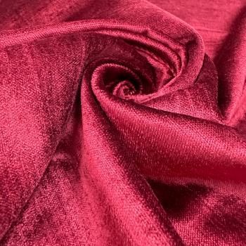 Ткань портьерная бархат Т199-02-57 красно-вишневый однотонный