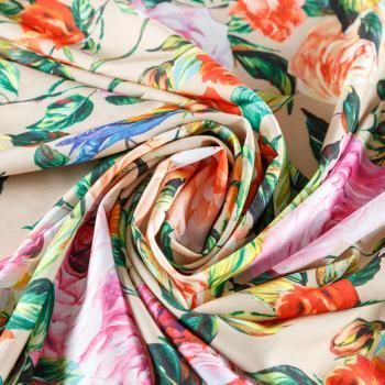 Вискоза "Лоренцо" 036-08213 бежевый принтованный