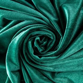 Бархат стрейч К25-761 темно-изумрудный однотонный