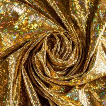 Трикотаж лазер К33-613 золотистый однотонный