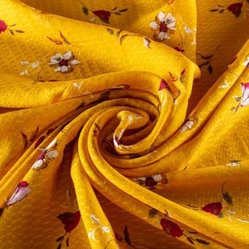 Вискоза 009-1018 шафрановый принтованный