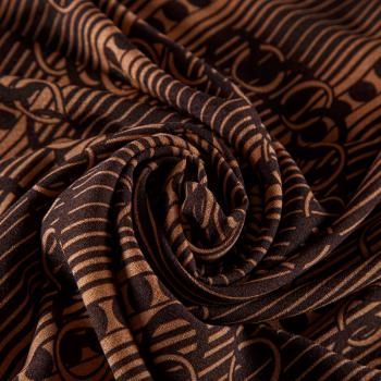 Лен искусственный 035-07869 коричневый принтованный