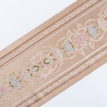 Бордюр велюровый 18 см 0000-357-104-020 бежевый с вензелем