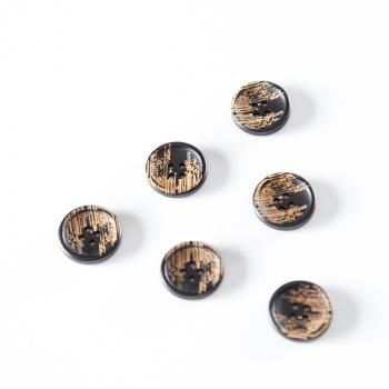 Пуговица с проколами 30 мм пластик 581720 черный