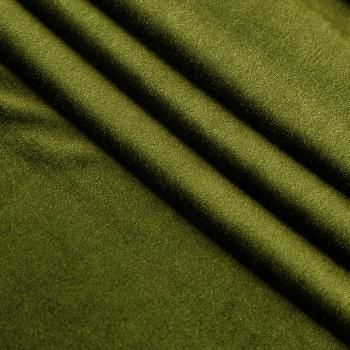 Бархат стрейч 002-18863 оливково-зеленый однотонный