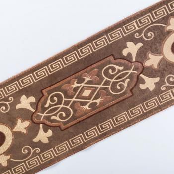Бордюр велюровый 15,5 см 0000-357-104-027 коричневый с меандром