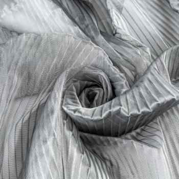 Тюль сетка-гофре Т272-01-11 серебристо-серый однотонный