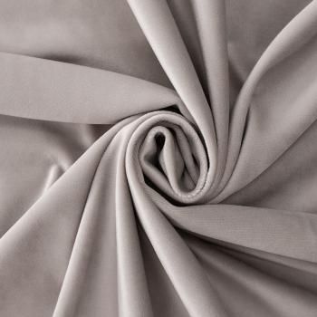 Ткань портьерная бархат H-300 см 09-02-11638 серо-бежевый однотонный