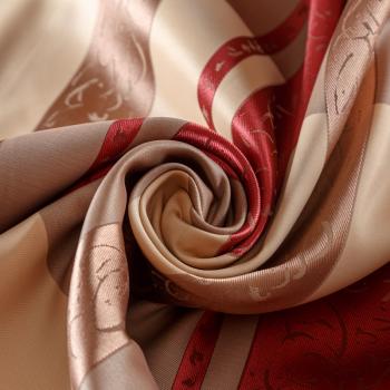 Ткань портьерная жаккард Т476-02-12 песочно-красный