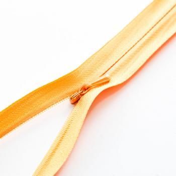 Молния спираль потайная 50 см на плотной тесьме н/р т.оранжевый G013P-50S-2711