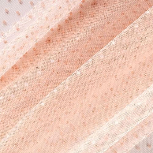 Фатин с флоком К33-1009 персиковый