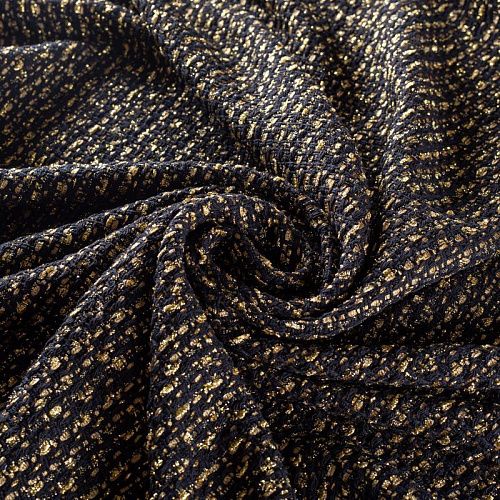 Твид шанель 052-01106 черно-золотой