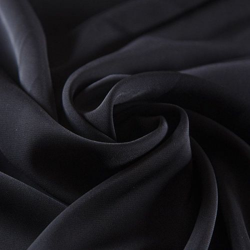 Креп стрейч 026-13129 черный однотонный