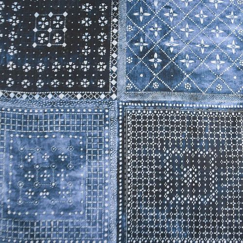 Батист 003-12224 синий принтованный