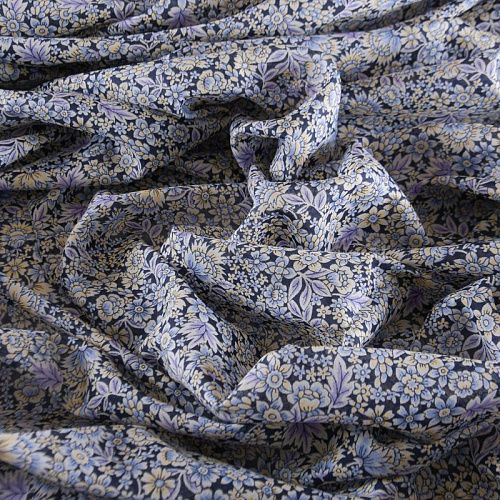 Батист 003-12147 темно-синий принтованный