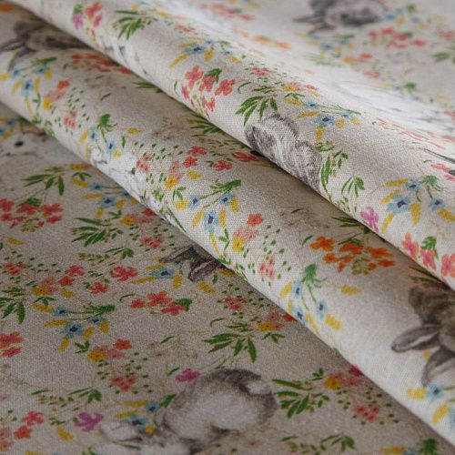 Ткань портьерная H-280 см 19-02-15865 экрю принтованный