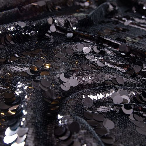 Пайетки конфетти на сетке 050-19874 черный