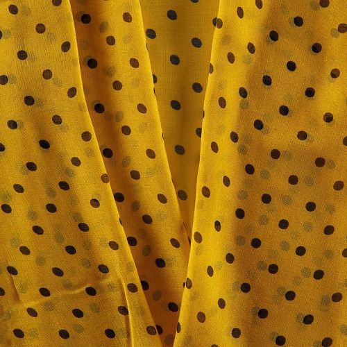 Шифон шелковый 068-12190 желтый принтованный