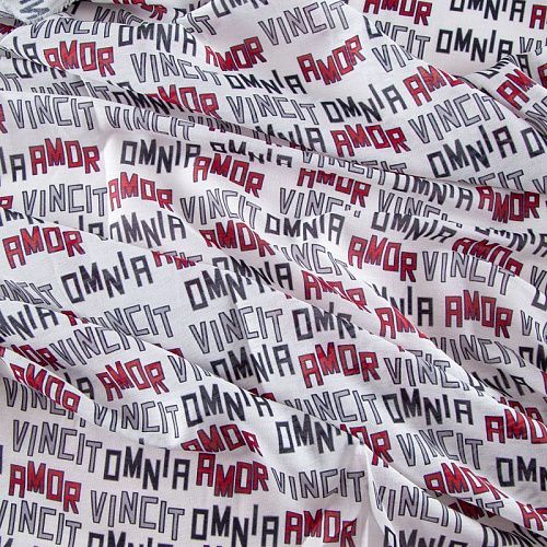 Шелк-батист 064-20099 бео=лый принтованный