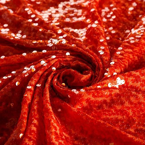 Пайетки на сетке 055-05750 красная икра однотонный