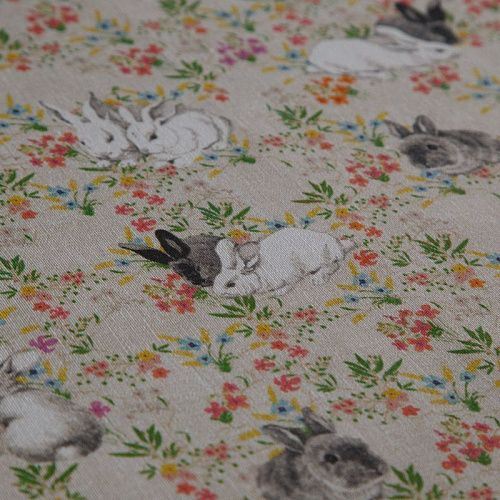 Ткань портьерная H-280 см 19-02-15865 экрю принтованный