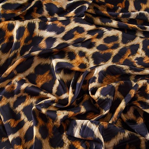 Шелк синтетический 065-13926 бежевый принтованный