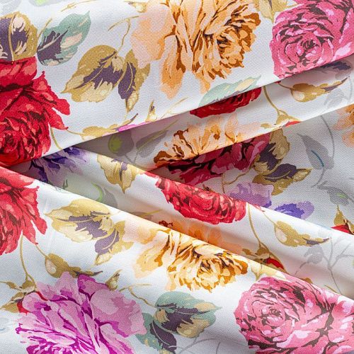 Твил-штапель 069-00951 белый принтованный