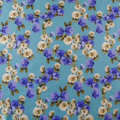 Шерсть-шелк 066-12338 голубой принтованный