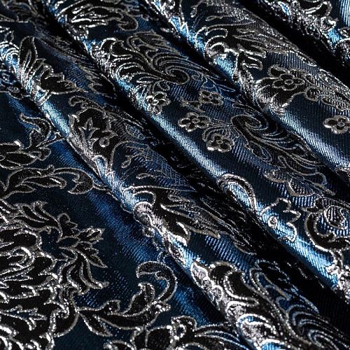 Жаккард с люрексом К36-121 сине-черный 