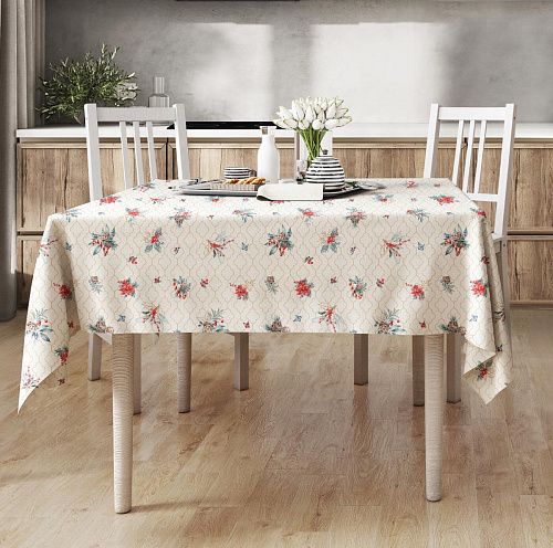 Рогожка 048-11024 бежевый принтованный