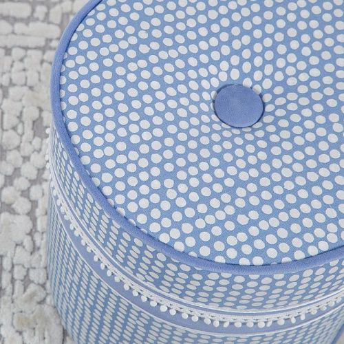 Пуф круглый D 31 см H 36 см голубой 521251 