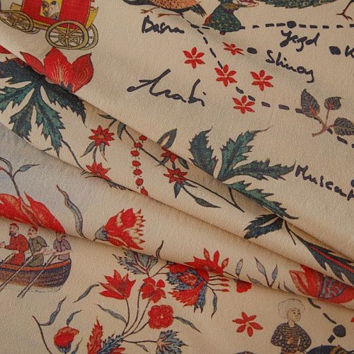 Шерсть плательная 066-14807 светло-бежевый принтованный