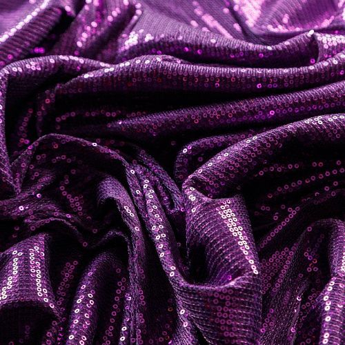 Пайетки на трикотаже 055-03039 фиалковый однотонный