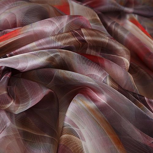 Шифон 068-17463 бежевый принтованный