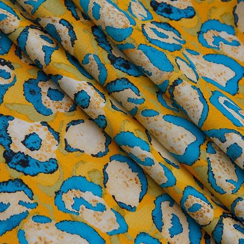 Хлопок стрейч 063-17517 желтый принтованный