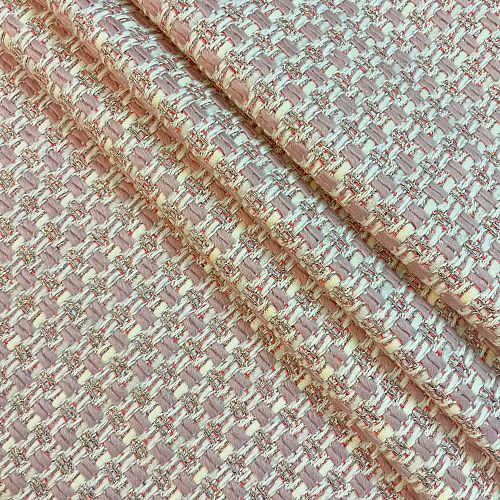 Твид шанель 052-11653 розово-молочный