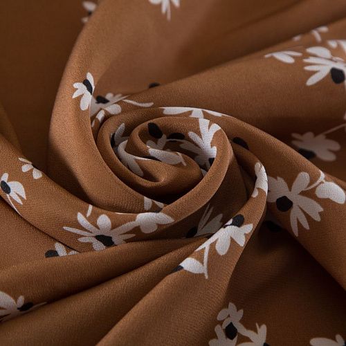 Крепдешин шелковый MaxMara 028-19272 карамельный принтованный