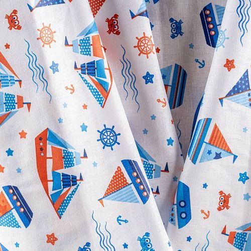 Ситец 007-00703 белый принтованный