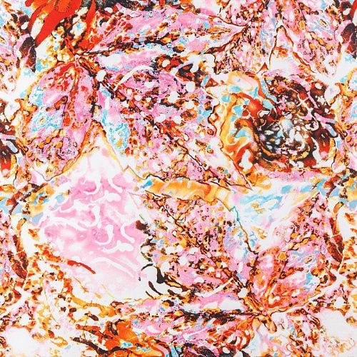 Креп 026-08169 молочный принтованный