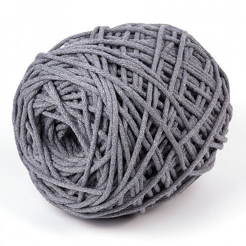 Шнур для макраме 6 мм круглый х/б 60184-12 серый