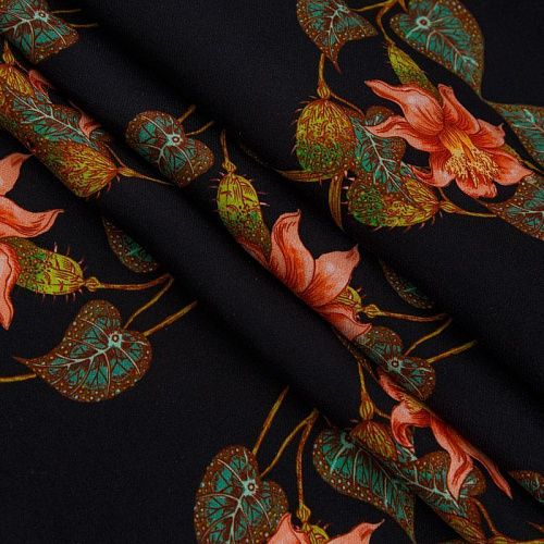 Вискоза 009-16550 черный принтованный