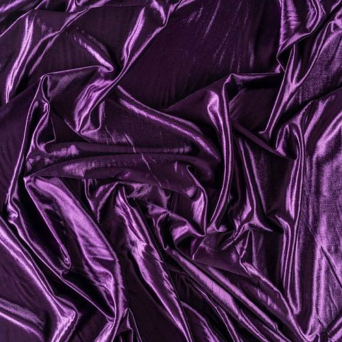 Бархат-лайкра К33-764 пурпурный однотонный