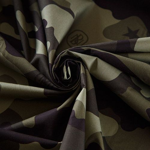 Хлопок 063-12496 хаки принтованный