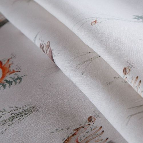 Ткань портьерная H-280 см 19-02-15861 молочный принтованный