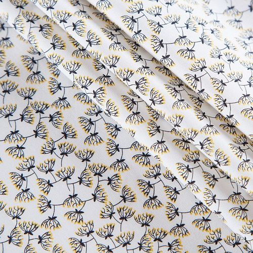 Хлопок плательно-рубашечный 049-12145 белый принтованный