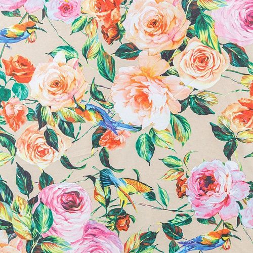 Вискоза "Лоренцо" 036-08213 бежевый принтованный