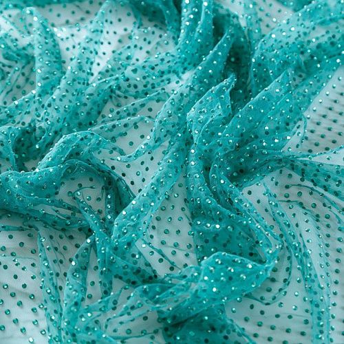 Фатин со стразами 058-10017 бриллиантовый зеленый