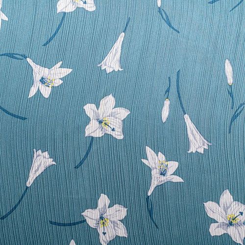 Креп-шифон жатка 027-01292 пыльно-бирюзовый принтованный